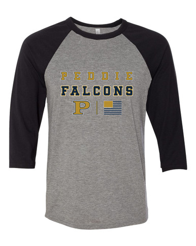 Peddie Falcons Spirit Flag Men's Baseball T-Shirt