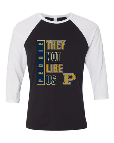 Peddie Falcons They Not Like Us #1 Women's Baseball T-Shirt