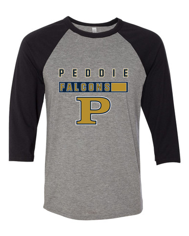 Peddie Falcons Mascot #7 Women's Baseball T-Shirt