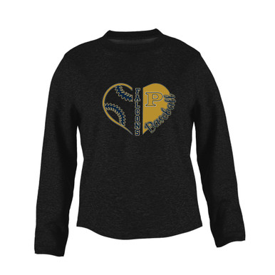 Peddie Falcons Heart Baseball Women's Sweatshirt