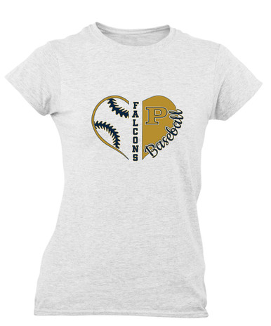 Peddie Falcons Heart Baseball Women's SS T-Shirt