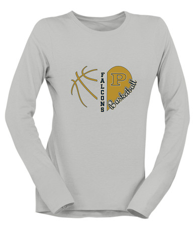 Peddie Falcons Heart Basketball Women's Premium LS T-Shirt