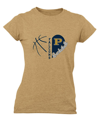 Peddie Falcons Heart Basketball Women's SS T-Shirt