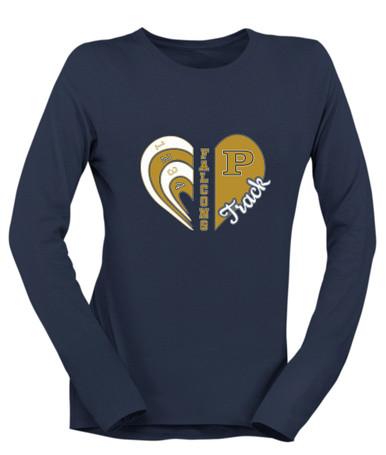 Peddie Falcons Heart Track Women's Premium LS T-Shirt