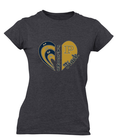 Peddie Falcons Heart Track Women's Premium SS T-Shirt