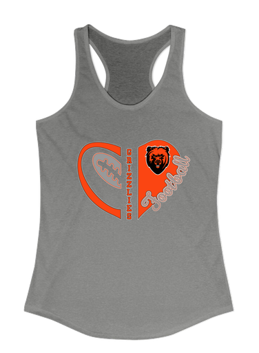 California Grizzlies Heart Football Women's Tank Top