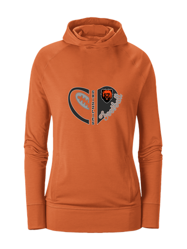 California Grizzlies Heart Football Women's Hoodie