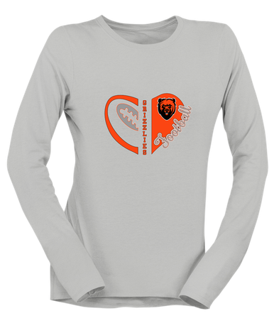 California Grizzlies Heart Football Women's Premium LS T-Shirt