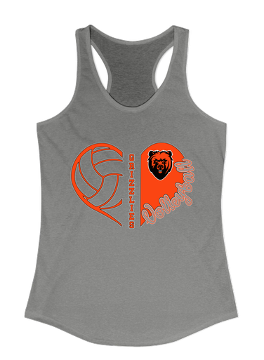 California Grizzlies Heart Volleyball Women's Tank Top