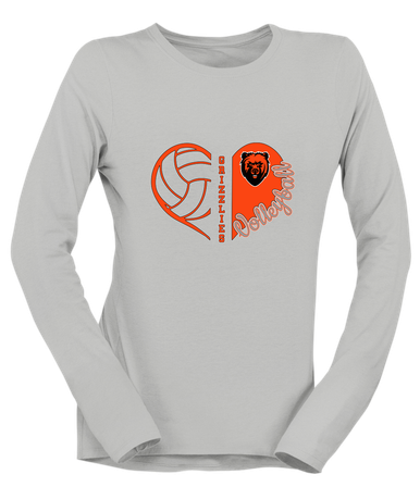 California Grizzlies Heart Volleyball Women's Premium LS T-Shirt