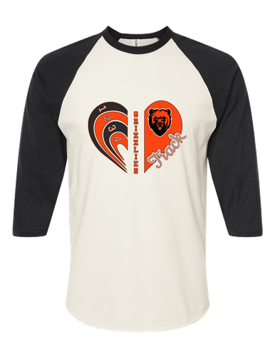 California Grizzlies Heart Track Women's Baseball T-Shirt