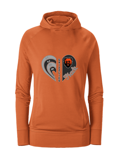 California Grizzlies Heart Track Women's Hoodie