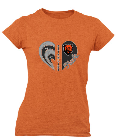California Grizzlies Heart Track Women's SS T-Shirt