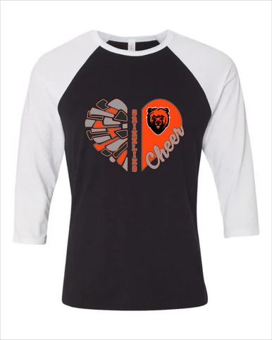 California Grizzlies Heart Cheer Women's Baseball T-Shirt