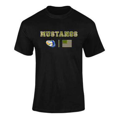 Sahuarita Mustangs Camo Flag Men's Premium SS T-Shirt