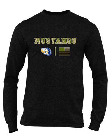 Sahuarita Mustangs Camo Flag Men's LS T-Shirt