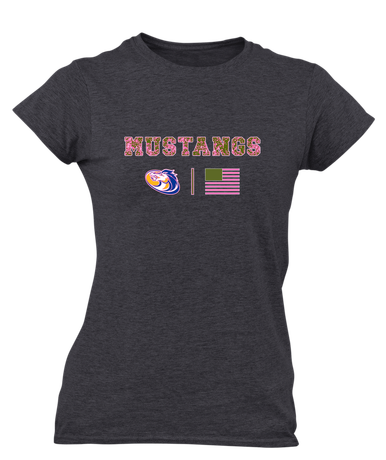 Sahuarita Mustangs Pink Camo Flag Women's Premium SS T-Shirt