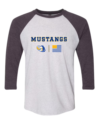 Sahuarita Mustangs Team Colors Flag Men's Baseball T-Shirt