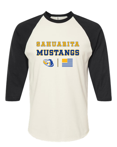 Sahuarita Mustangs Spirit Flag Women's Baseball T-Shirt