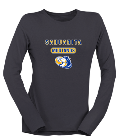 Sahuarita Mustangs Mascot #3 Women's Premium LS T-Shirt