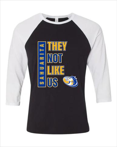 Sahuarita Mustangs They Not Like Us #1 Women's Baseball T-Shirt
