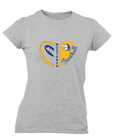 Sahuarita Mustangs Heart Football Women's SS T-Shirt