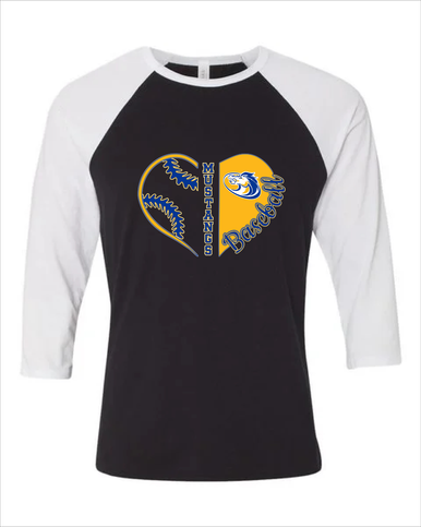 Sahuarita Mustangs Heart Baseball Women's Baseball T-Shirt