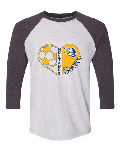 Sahuarita Mustangs Heart Soccer Women's Baseball T-Shirt