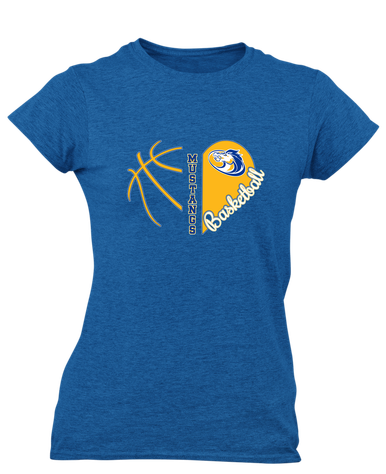 Sahuarita Mustangs Heart Basketball Women's Premium SS T-Shirt