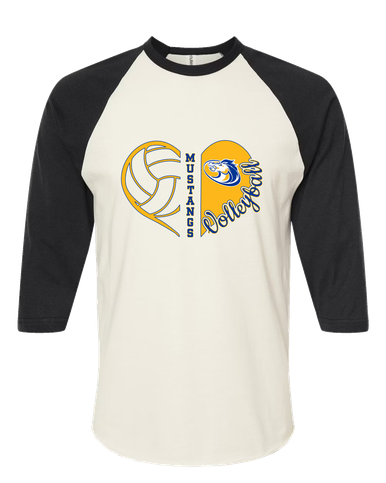 Sahuarita Mustangs Heart Volleyball Women's Baseball T-Shirt