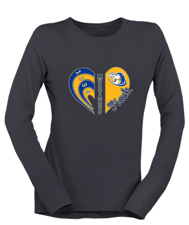 Sahuarita Mustangs Heart Track Women's LS T-Shirt