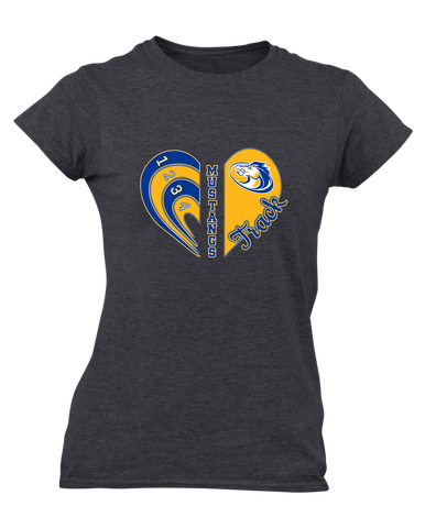 Sahuarita Mustangs Heart Track Women's SS T-Shirt