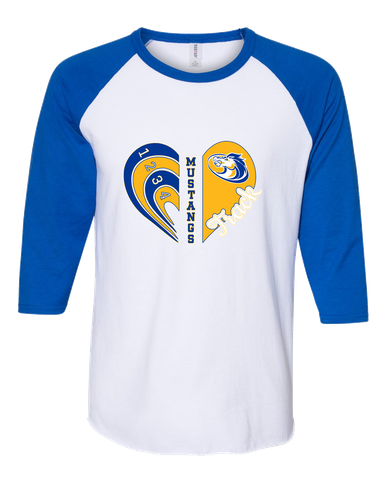 Sahuarita Mustangs Heart Track Women's Baseball T-Shirt
