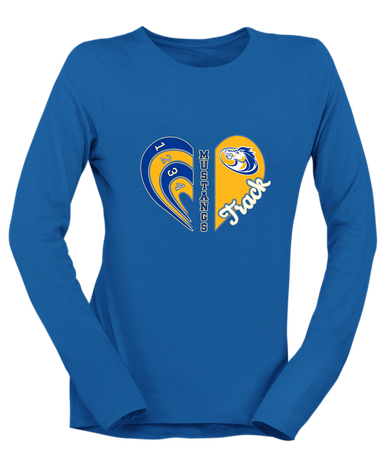 Sahuarita Mustangs Heart Track Women's Premium LS T-Shirt