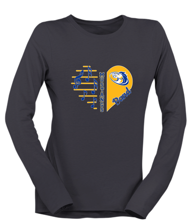 Sahuarita Mustangs Heart Band Women's Premium LS T-Shirt
