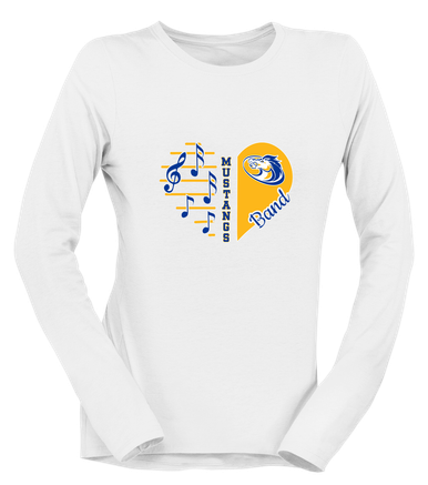 Sahuarita Mustangs Heart Band Women's LS T-Shirt
