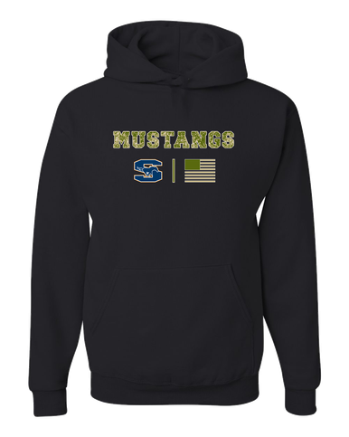 Sachse Mustangs Camo Flag Men's Premium Hoodie