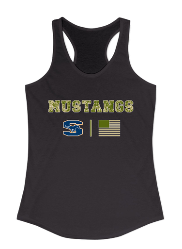 Sachse Mustangs Camo Flag Women's Tank Top