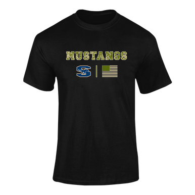 Sachse Mustangs Camo Flag Men's SS T-Shirt