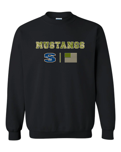Sachse Mustangs Camo Flag Men's Sweatshirt