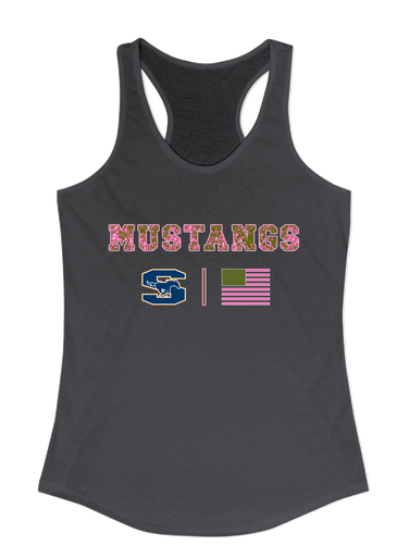 Sachse Mustangs Pink Camo Flag Women's Tank Top