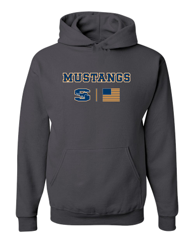 Sachse Mustangs Team Colors Flag Men's Premium Hoodie