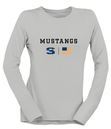 Sachse Mustangs Team Colors Flag Women's Premium LS T-Shirt