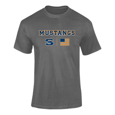 Sachse Mustangs Team Colors Flag Men's Premium SS T-Shirt