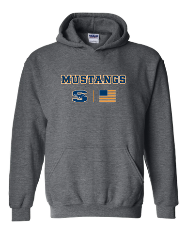 Sachse Mustangs Team Colors Flag Men's Hoodie