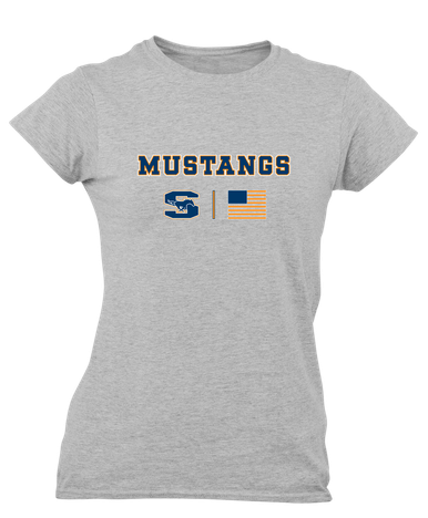 Sachse Mustangs Team Colors Flag Women's SS T-Shirt