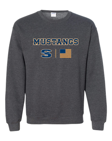 Sachse Mustangs Team Colors Flag Men's Sweatshirt