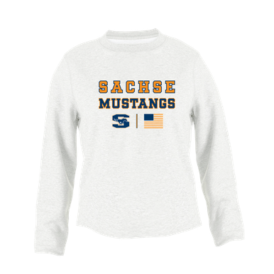 Sachse Mustangs Spirit Flag Women's Sweatshirt