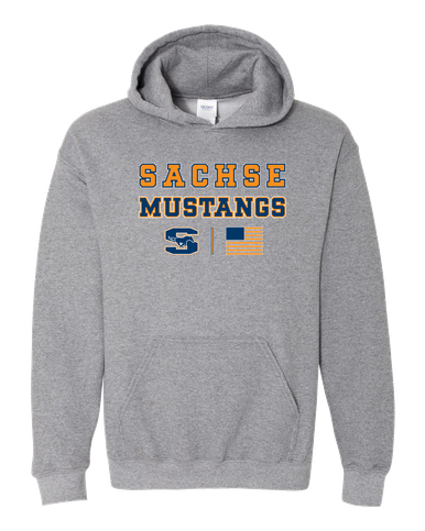 Sachse Mustangs Spirit Flag Men's Hoodie