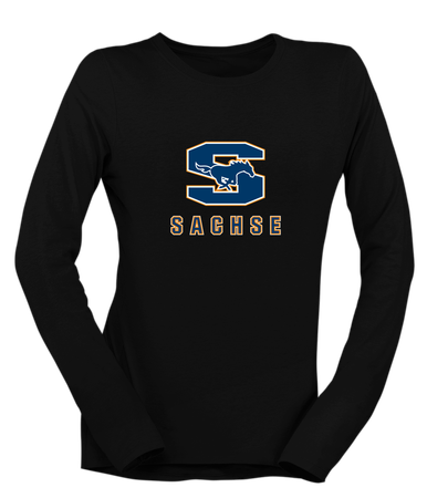 Sachse Mustangs Mascot #2 Women's LS T-Shirt